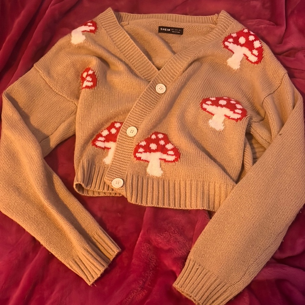 SHEIN EZ wear Mushroom pattern cardigan